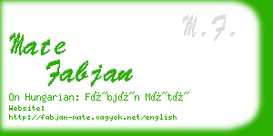 mate fabjan business card